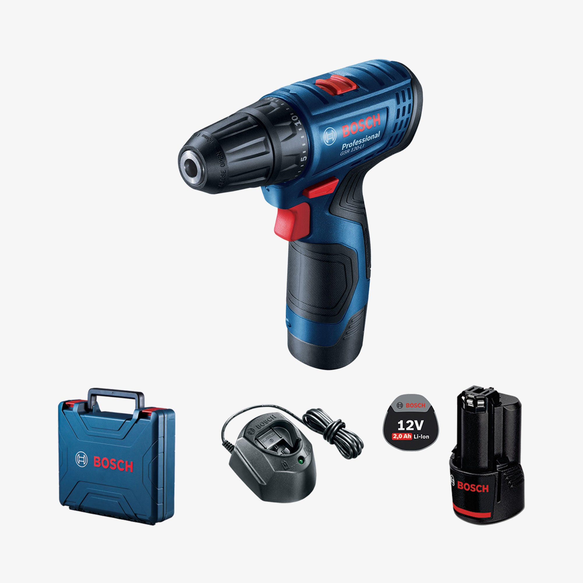 BOSCH 06019G8000 GSR 120 LI cordless drill SET