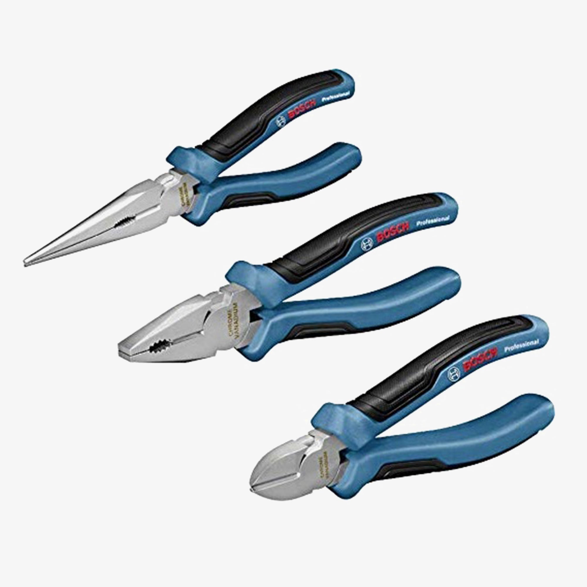 BOSCH 1600A016BG 3-piece set of professional pliers