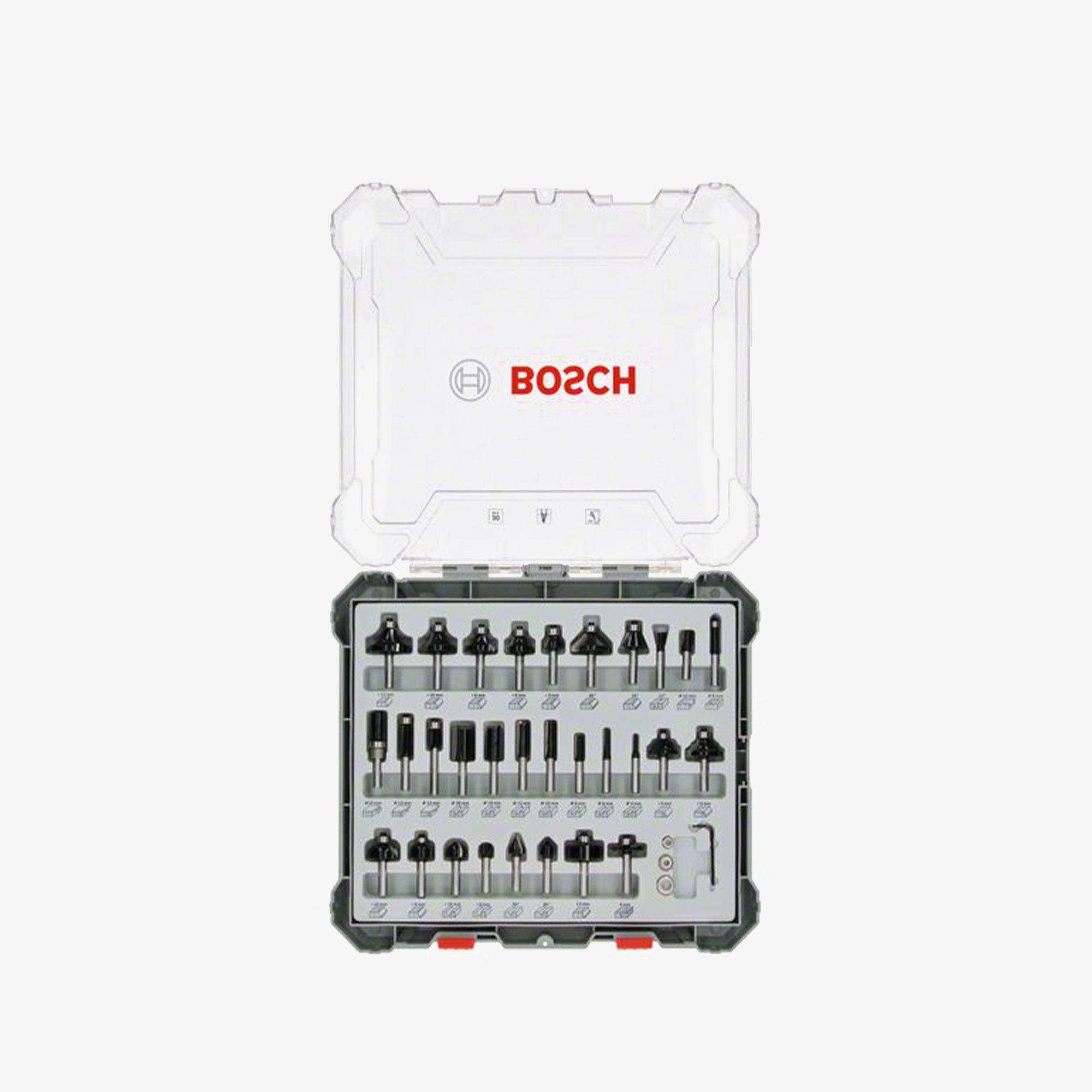 BOSCH 2607017474 Milling cutter set, 30-piece, mixed, 6 mm shank