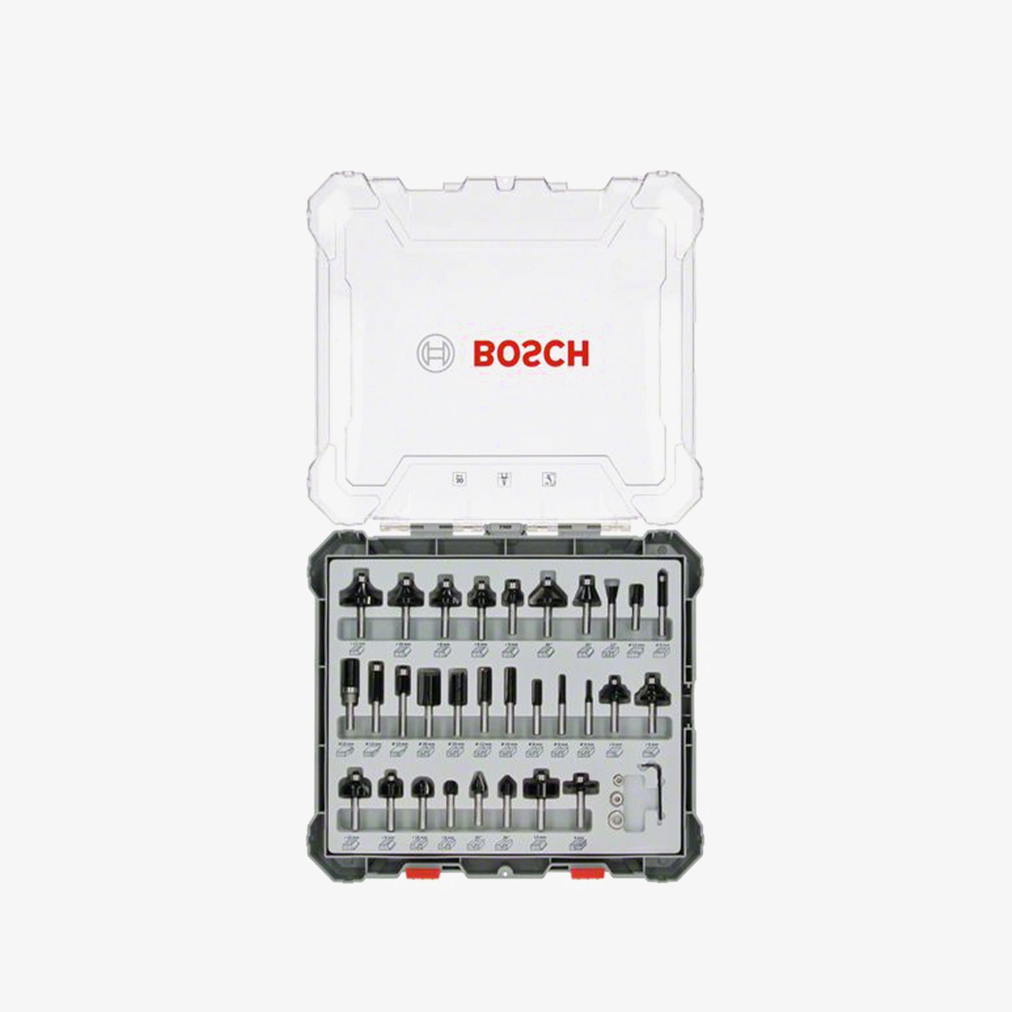 BOSCH 2607017475 Milling cutter set, 30-piece, mixed, 8 mm shank