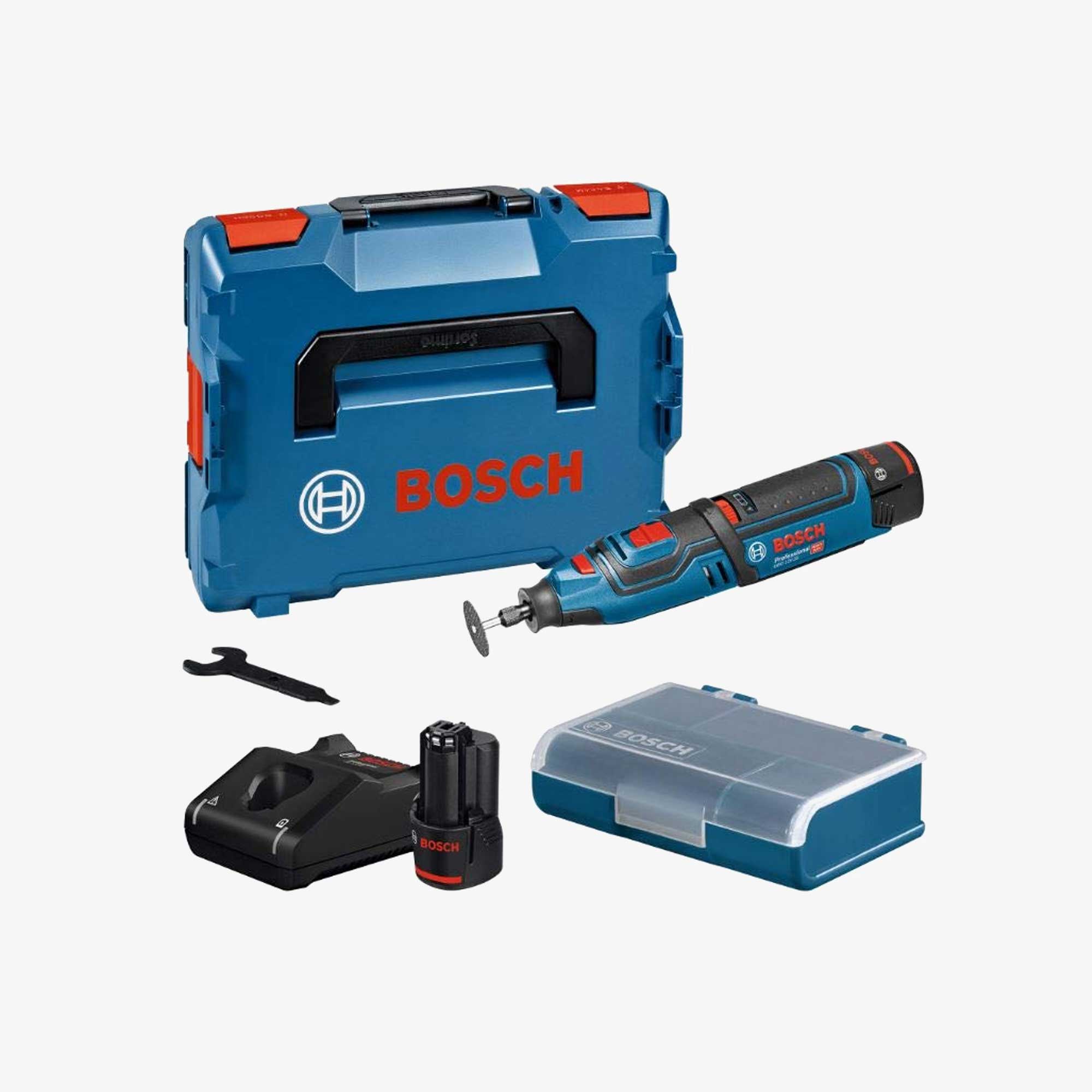 BOSCH 06019C5001 GRO 12V-35 Cordless rotary tool in L-BOXX 102 with 2 x 2.0 Ah lithium-ion batteries, adapter 