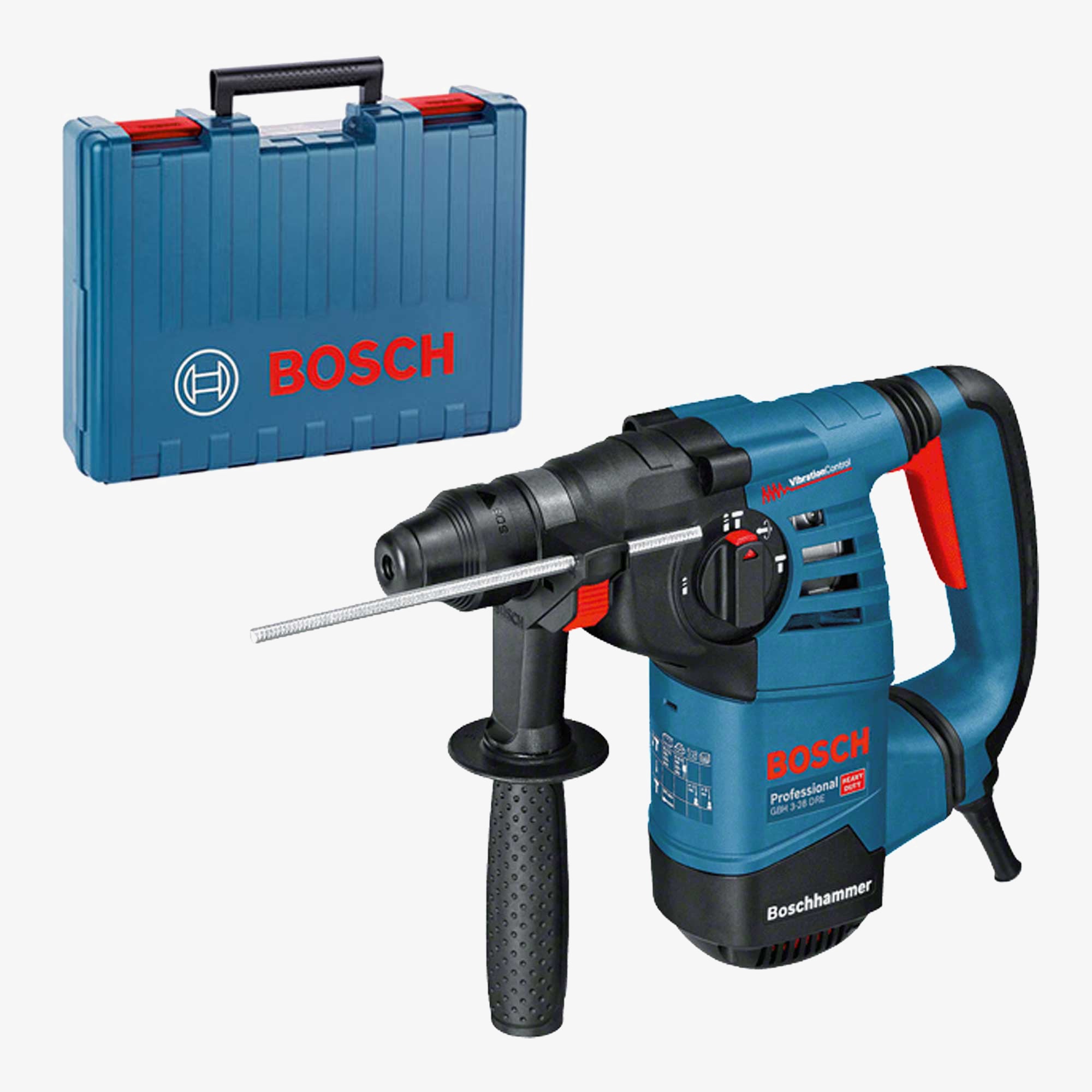 BOSCH 061123A000 GBH 3-28 DRE Hammer drill with SDS plus system in a box with an additional handle