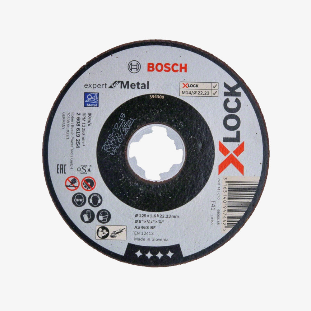 BOSCH 2608619254 Cutting board Expert for Metal X-LOCK 25 pcs 125 x 1.6 x 22.23 mm, straight cutting