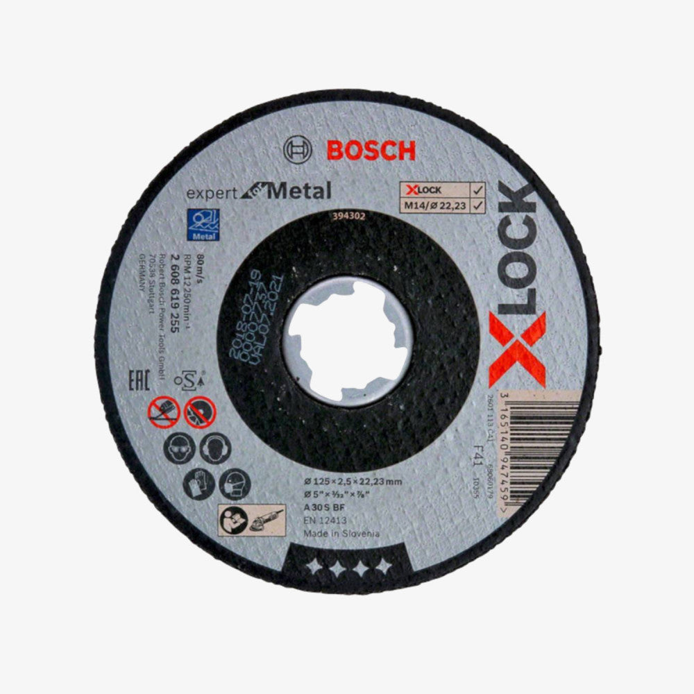 BOSCH 2608619255 Cutting board Expert for Metal X-LOCK 25 pcs 125 x 2.5 x 22.23 mm, straight cutting