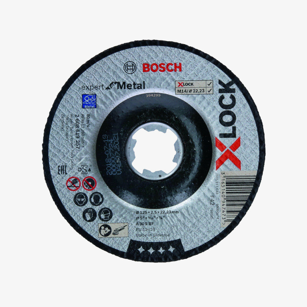 BOSCH 2608619257 Cutting board Expert for Metal X-LOCK 25 pcs 125 x 2.5 x 22.23 mm, recessed cutting