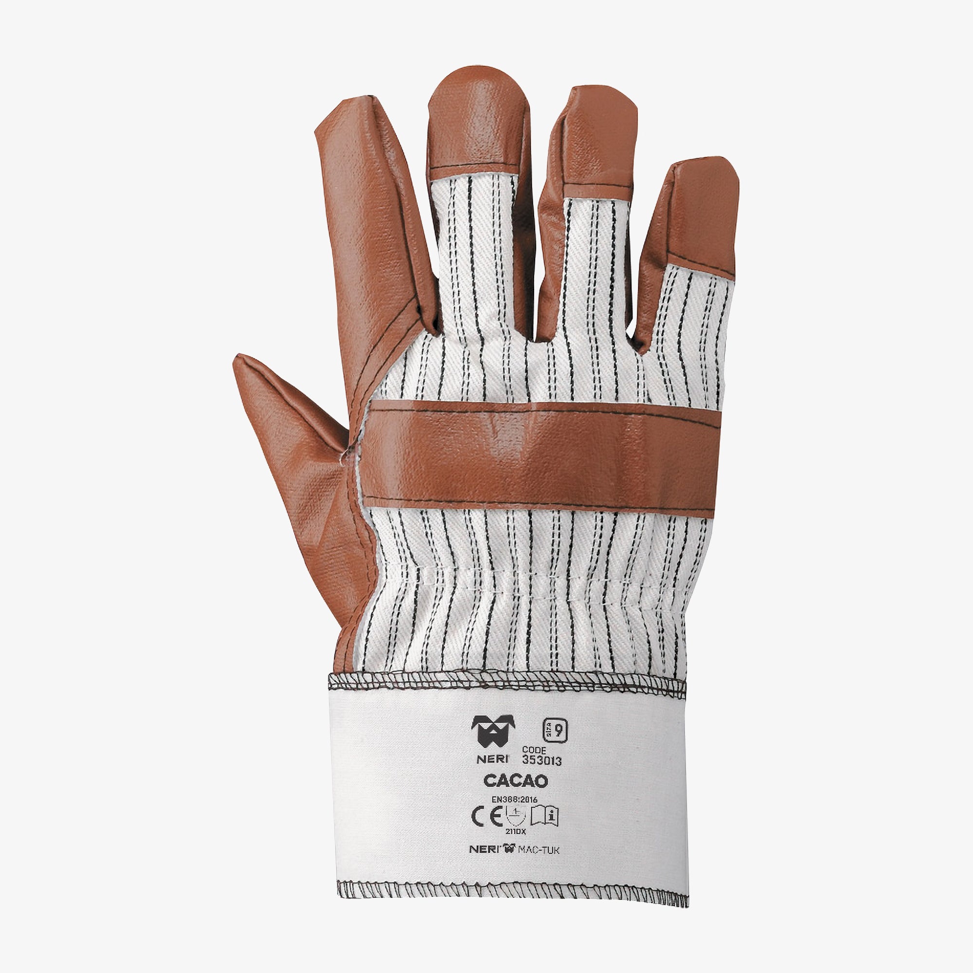 NERI Cacao 353013 Cotton gloves with nitrile coating