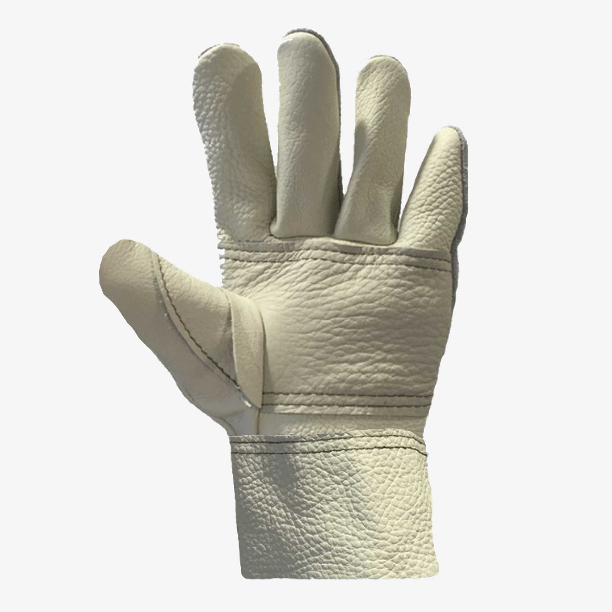 ALLIGATOR White leather gloves with reinforced palm