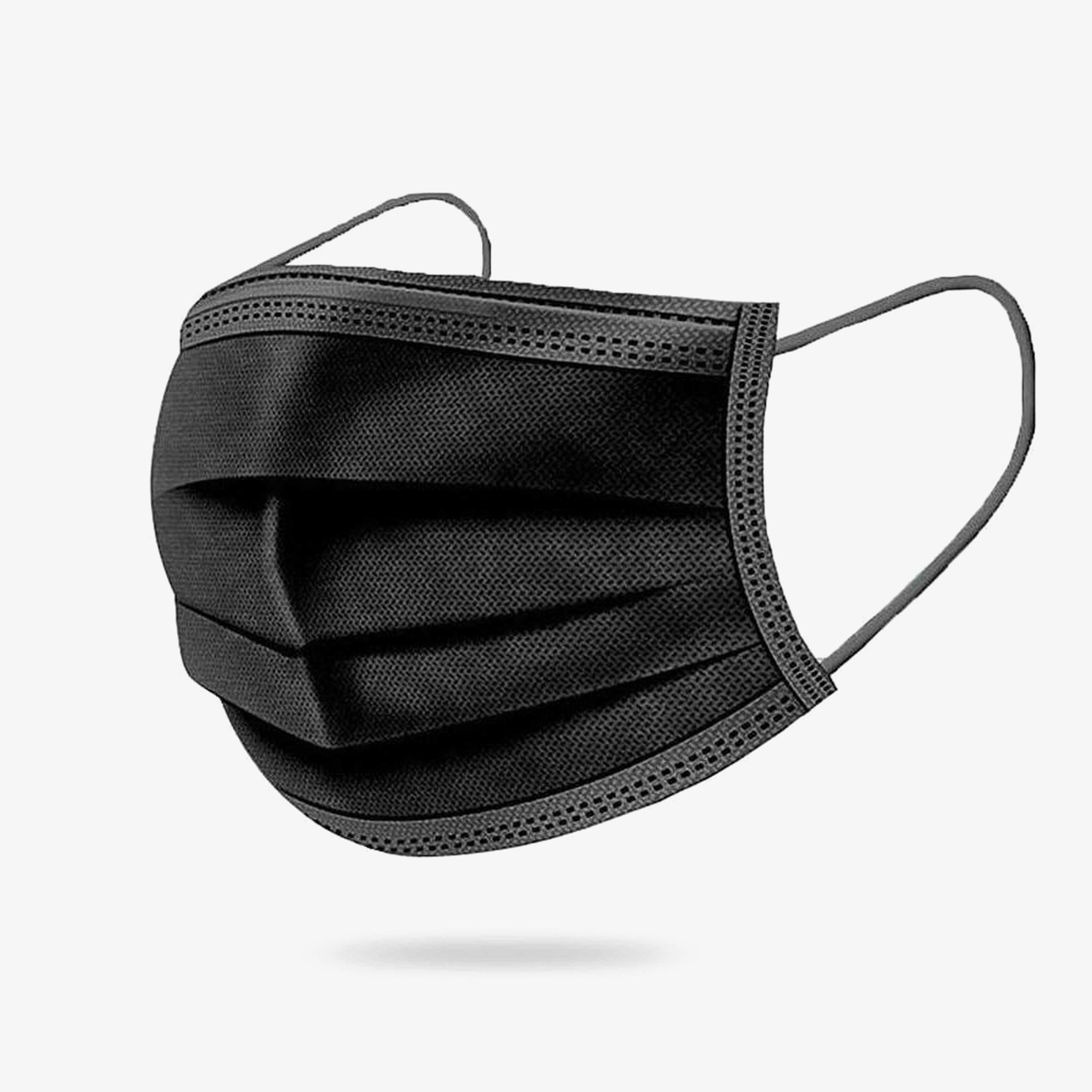 Black three-layer masks 10 pcs-pack